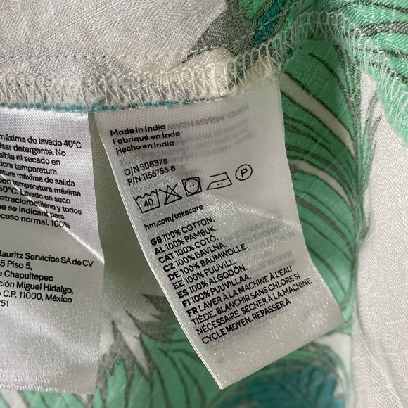 H&M Tropical Palm Leaf Tie Waist Mini Dress - Picture 8 of 9